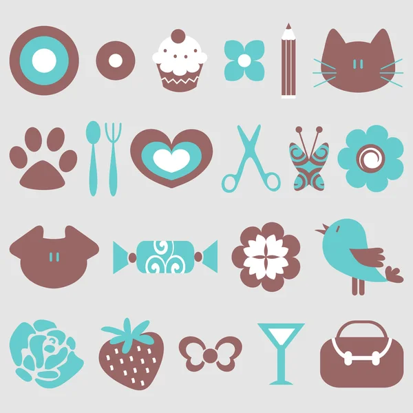 A set of cute elements for design — Stock Vector