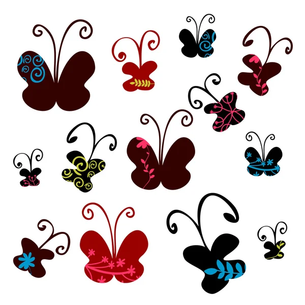 A set of pretty butterflies — Stock Vector