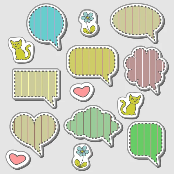 Cute speech bubbles set — Stock Vector