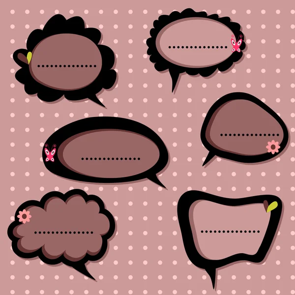 Un ensemble de bulles d'expression mignonnes — Image vectorielle