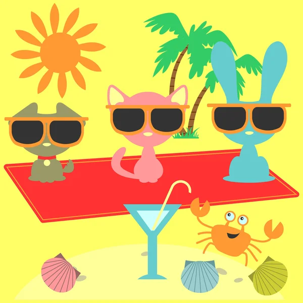 A set of summer holiday elements — Stock Illustration A set of summer holiday elements Vector Graphics
