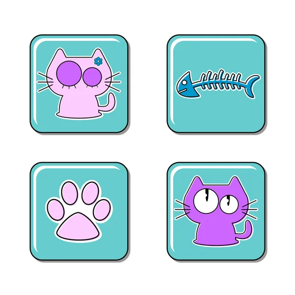Cute cat icons — Stock Vector