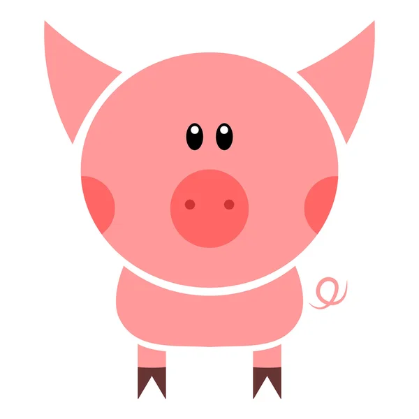 Lindo pequeño cerdo ilustración — Vector de stock