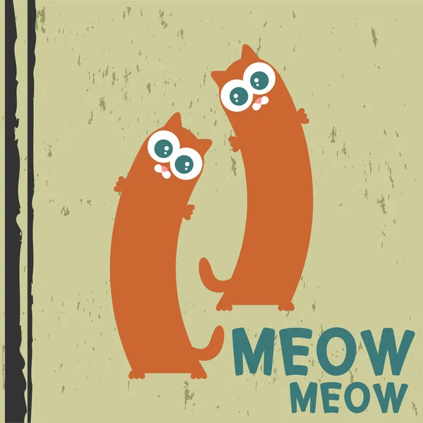 Deux chats mignons illustration vectorielle — Image vectorielle