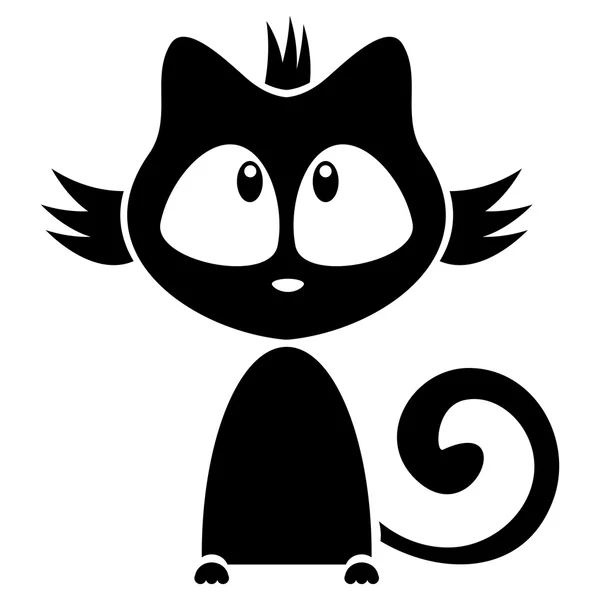Sevimli siyah yavru kedi illüstrasyon — Stok Vektör