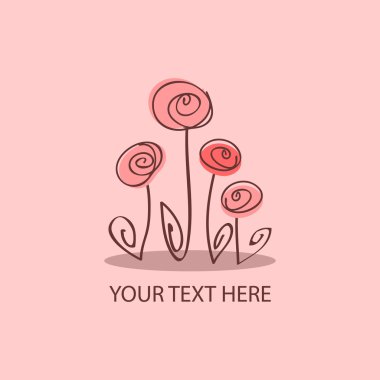 güzel gül pembe vektör kartı