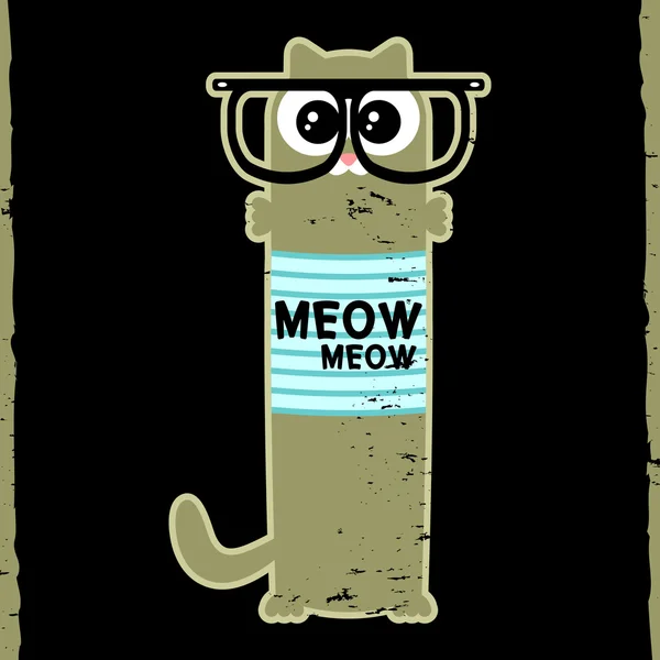 Cute kitty in hipster glazen — Stockvector