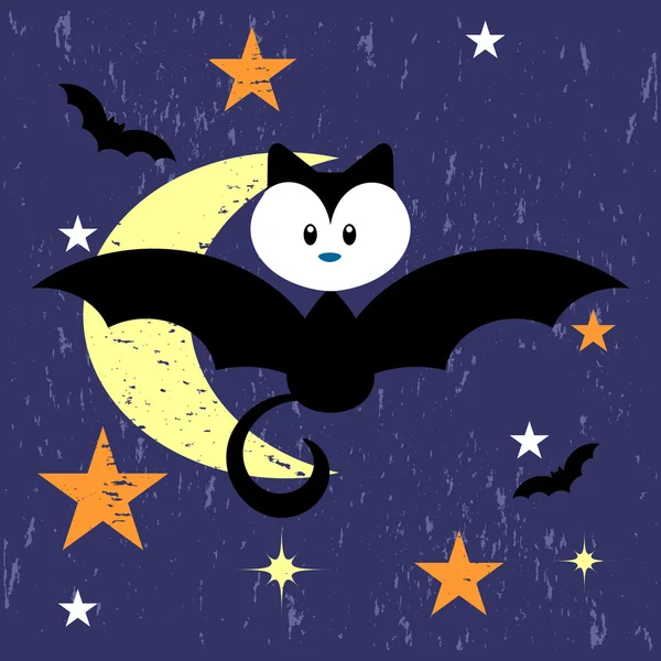 Cute little kitty in bat costume — Stock Vector