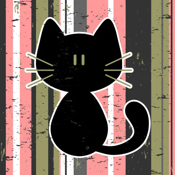 Tarjeta vectorial con gatito lindo — Vector de stock