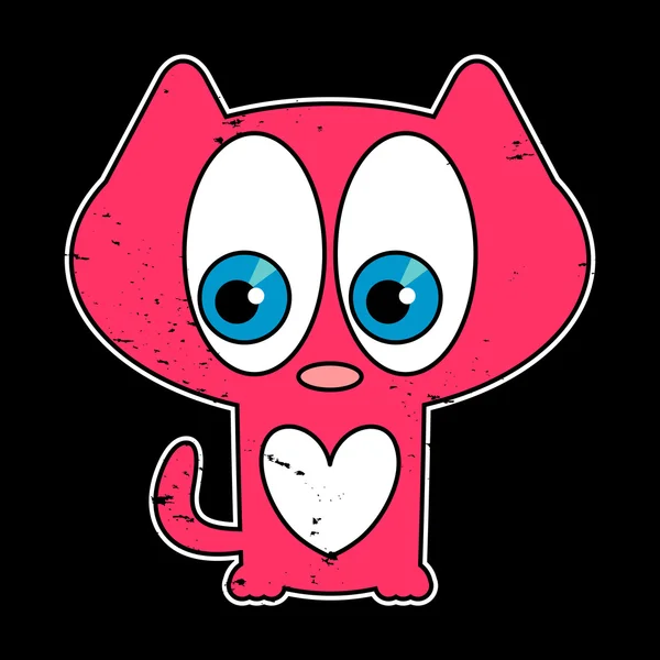 Mignon petit chaton vecteur illustration — Image vectorielle