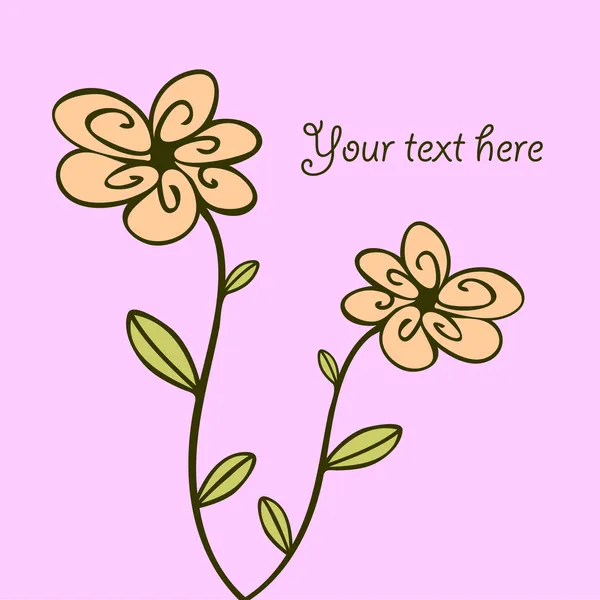 Carte vectorielle mignonne avec des fleurs — Image vectorielle