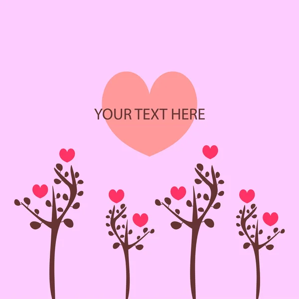 Pink romantic vector card — Stock Vector