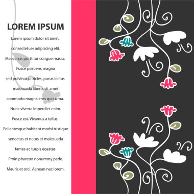 güzel çiçekler ile vektör kartı