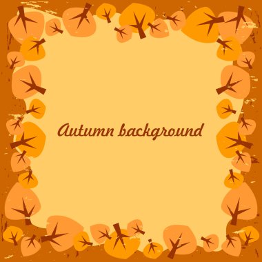 Yapraklı vektör sonbahar arkaplanı