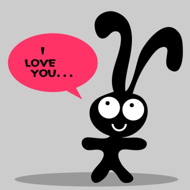 oyuncak tavşan ile romantik kartı