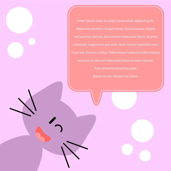 Vektor kort med söta kitty och plats för din text — Stock vektor