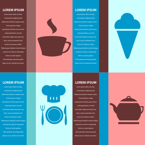 Sæt af smukke kort til cafe eller restaurant – Stock-vektor