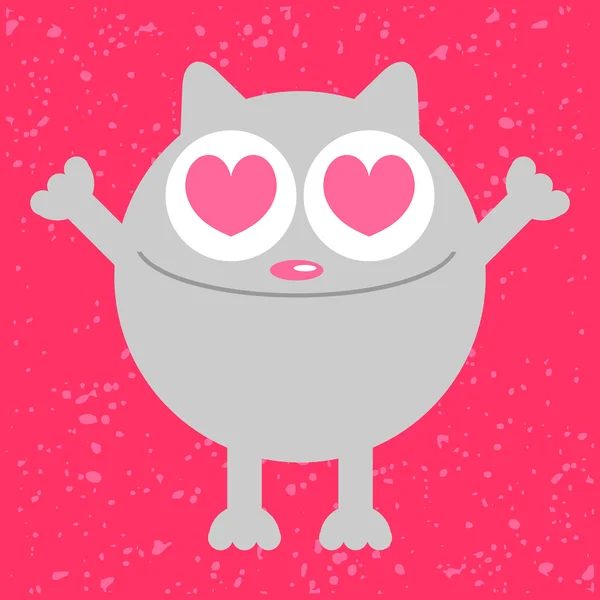 Funny cat in love — Stock Vector