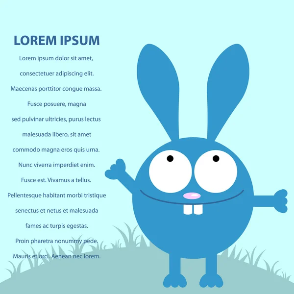 Cute funny bunny přání šablona — Stockový vektor