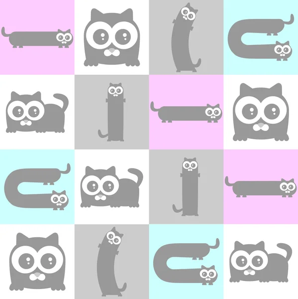 Cute kittens seamless pattern — Stock Vector