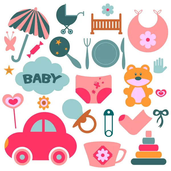 Set of design elements for babies — Stock Vector