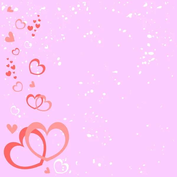 Pink romantic background with hearts — Stock Vector