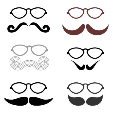 çeşitli bıyık set