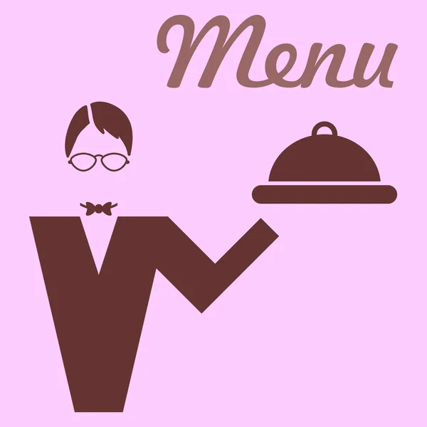 Carte de menu avec une silhouette de gentleman — Image vectorielle