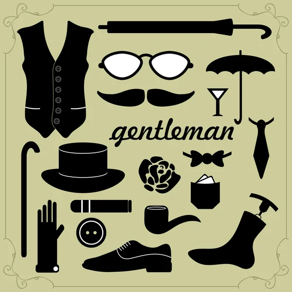 Set of vector elements for gentlemen — Stock Vector