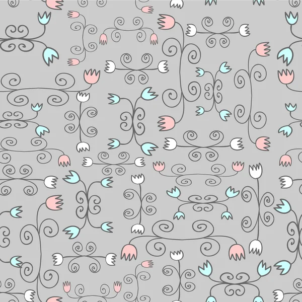 Mignon motif sans couture avec des fleurs — Image vectorielle