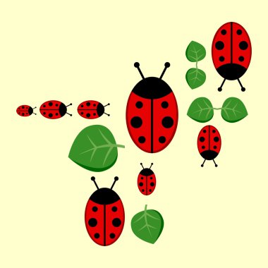 arka plan ile ladybirds