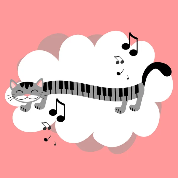 Hudební koťátko — Stockový vektor