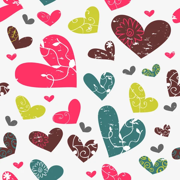 Seamless pattern with hearts — Stock Vector