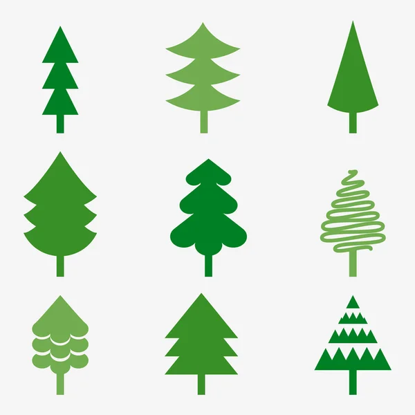 Zbiór różnych drzewek na Boże Narodzenie — Wektor stockowy