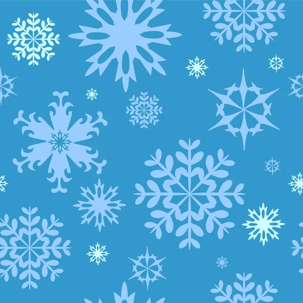 Fondo de invierno sin costuras con copos de nieve — Vector de stock