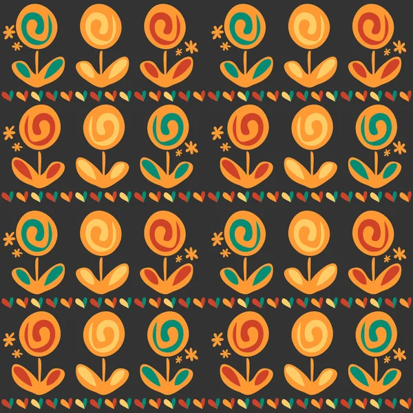 Hermoso patrón sin costura con flores — Vector de stock
