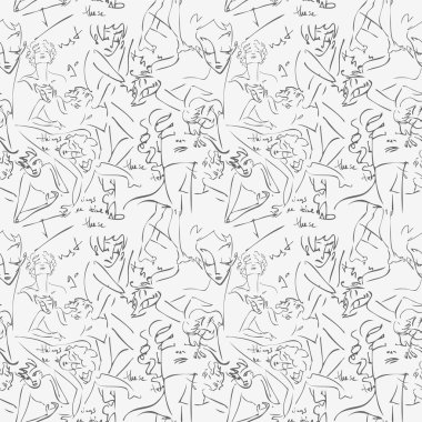 Various sketches of . Seamless pattern clipart