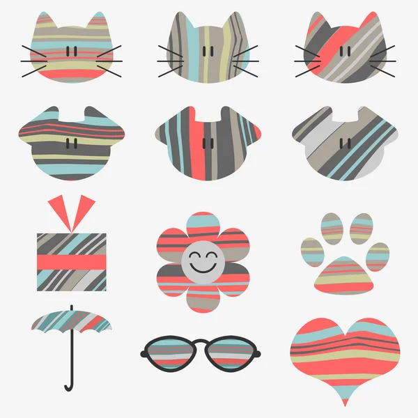 Set of cute stickers — Stock Vector