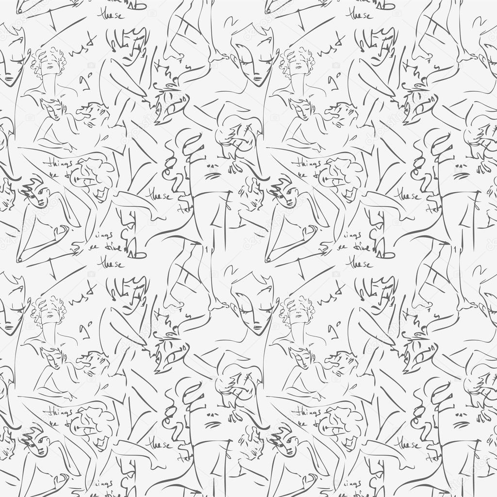 Various sketches of . Seamless pattern