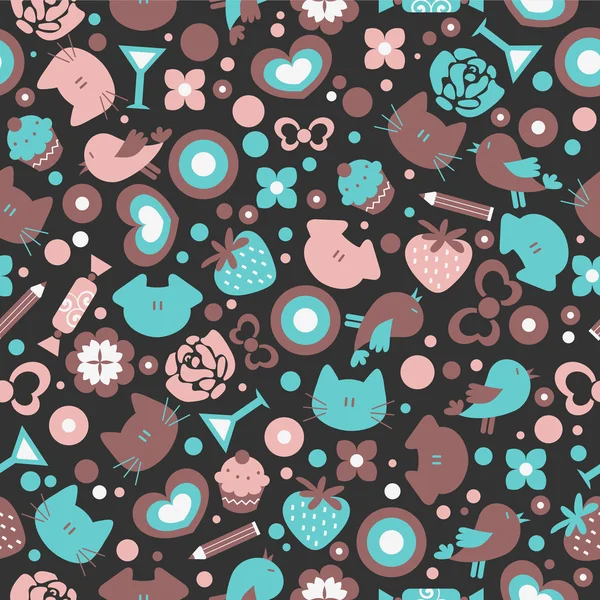 Sweet seamless pattern design — Stock Vector