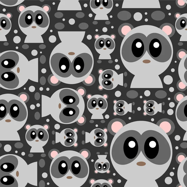 Seamless mönster med söt baby pandor — Stock vektor