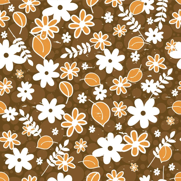 Schattig naadloze patroon met florale elementen — Stockvector