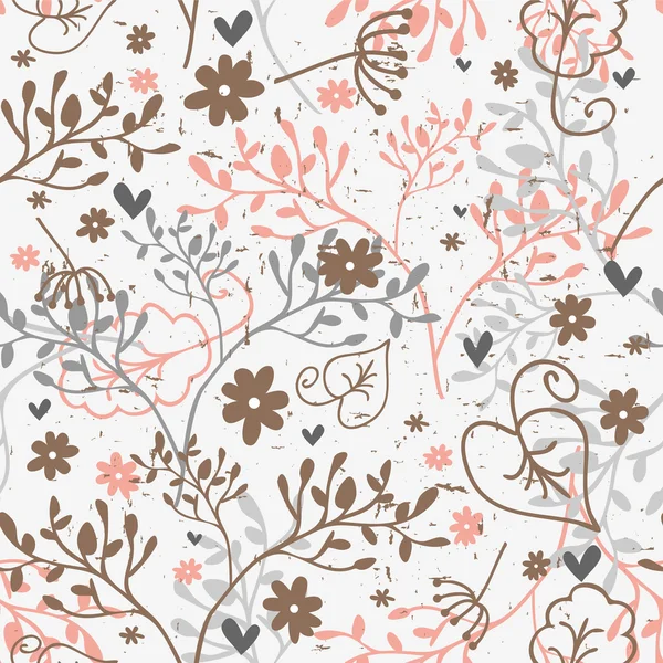 Motif sans couture avec des éléments floraux — Image vectorielle