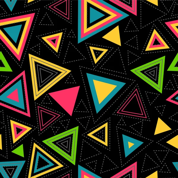 三角形の付いたカラフルな抽象的なシームレス パターン — ストックベクタ