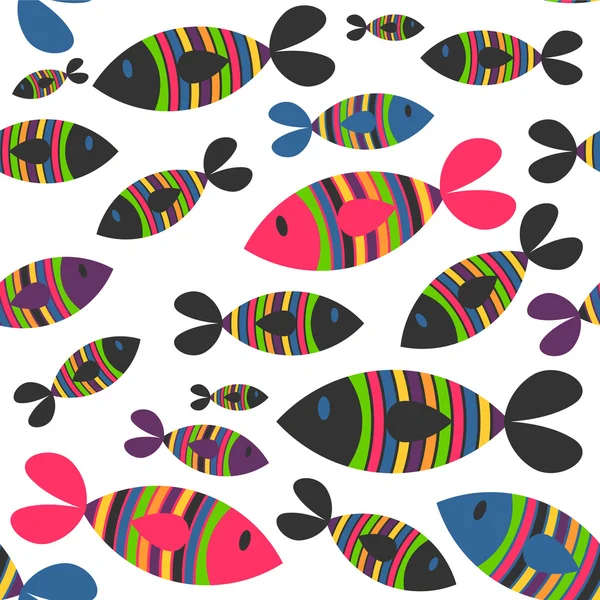 Seamless pattern with colorful fish — Stock Vector