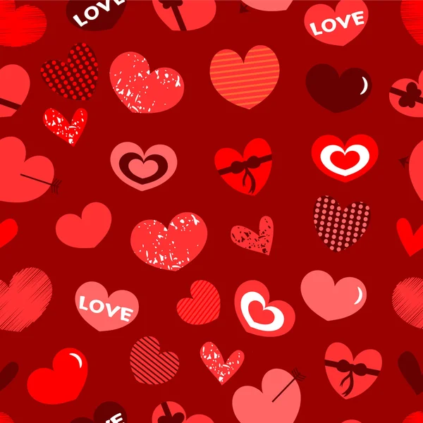 Romantische naadloze patroon met hart — Stockvector