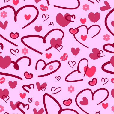 güzel romantik seamless modeli yürekleri