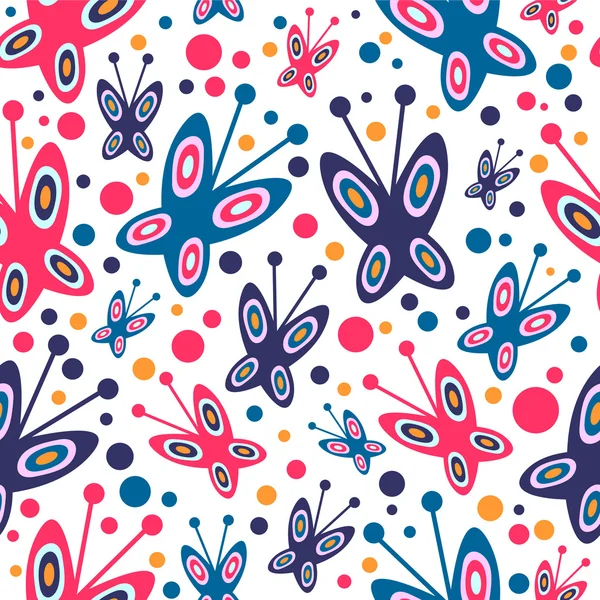 Seamless pattern with beautiful butterflies — Stock Vector