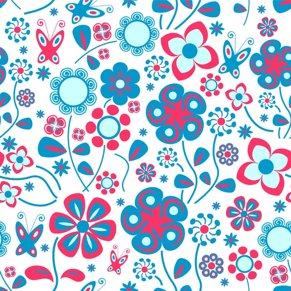 Seamless pattern with beautiful flowers — Stock Vector