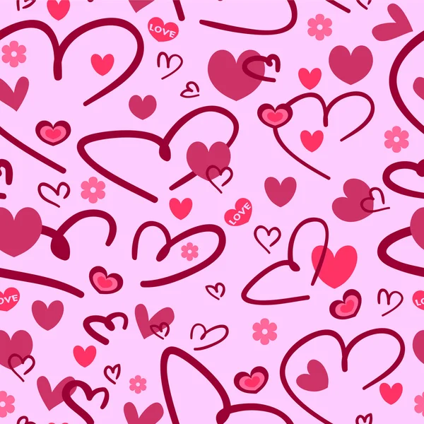 Güzel romantik seamless modeli yürekleri — Stok Vektör